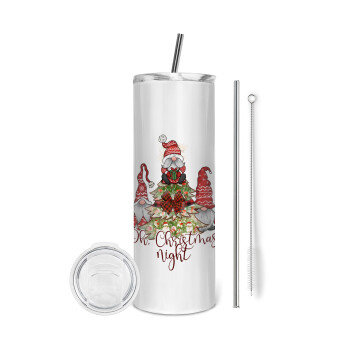 Oh Christmas Night, Tumbler stainless steel 600ml, with metal straw & cleaning brush