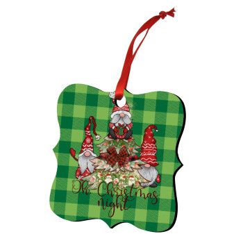 Oh Christmas Night, Christmas ornament polygon wooden 7.5cm