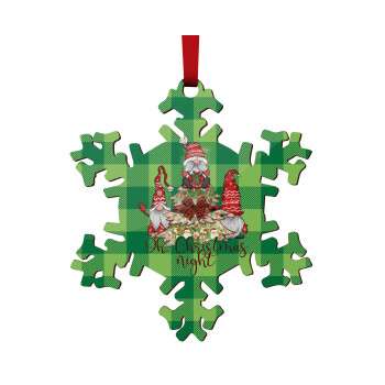 Oh Christmas Night, Στολίδι Χριστουγεννιάτικο στολίδι νιφάδα ξύλινο 9cm