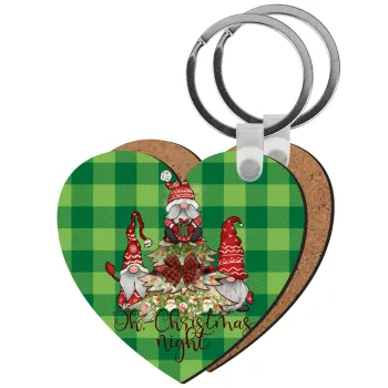 Oh Christmas Night, Μπρελόκ Ξύλινο καρδιά MDF