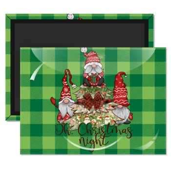 Oh Christmas Night, Ορθογώνιο μαγνητάκι ψυγείου διάστασης 9x6cm