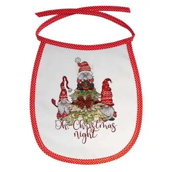 Oh Christmas Night, Σαλιάρα μωρού αλέκιαστη με κορδόνι Κόκκινη