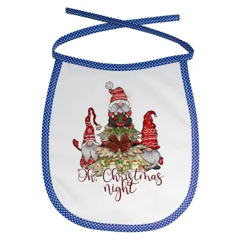 Oh Christmas Night, Σαλιάρα μωρού αλέκιαστη με κορδόνι Μπλε