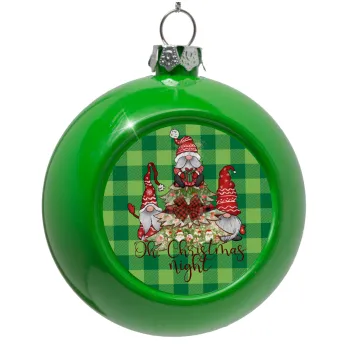 Oh Christmas Night, Στολίδι Χριστουγεννιάτικη μπάλα δένδρου Πράσινο 8cm