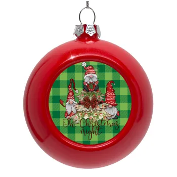 Oh Christmas Night, Red Christmas tree ornament bauble 8cm