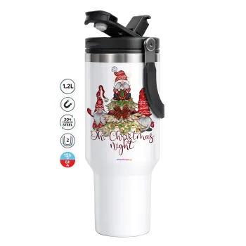 Oh Christmas Night, Mega Tumbler με καπάκι, διπλού τοιχώματος (θερμό) 1,2L