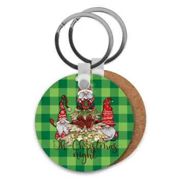 Oh Christmas Night, Μπρελόκ Ξύλινο στρογγυλό MDF Φ5cm