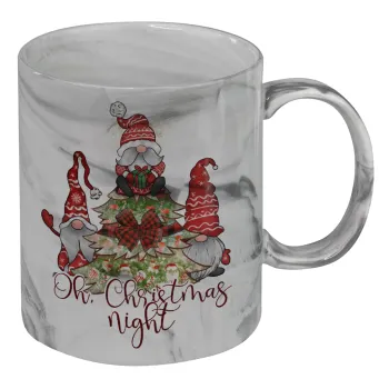 Oh Christmas Night, Κούπα κεραμική, marble style (μάρμαρο), 330ml