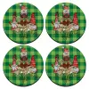 SET of 4 round wooden coasters (9cm)