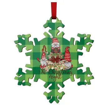 Oh Christmas Night, Στολίδι Χριστουγεννιάτικο στολίδι νιφάδα ξύλινο 9cm