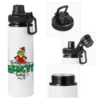 Grinch Feeling Extra Grinchy Today, Metal water bottle with safety cap, aluminum 850ml