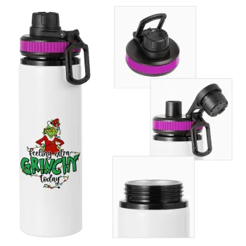 Grinch Feeling Extra Grinchy Today, Μεταλλικό παγούρι νερού με καπάκι ασφαλείας, αλουμινίου 850ml