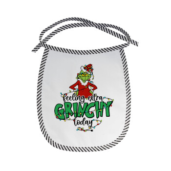 Grinch Feeling Extra Grinchy Today, Σαλιάρα μωρού αλέκιαστη με κορδόνι Μαύρη