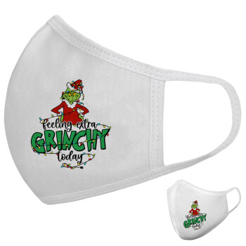 Grinch Feeling Extra Grinchy Today, Μάσκα υφασμάτινη υψηλής άνεσης παιδική (Δώρο πλαστική θήκη)