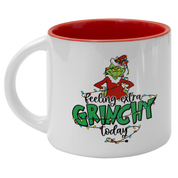 Grinch Feeling Extra Grinchy Today, Κούπα κεραμική 400ml Λευκή/Κόκκινη