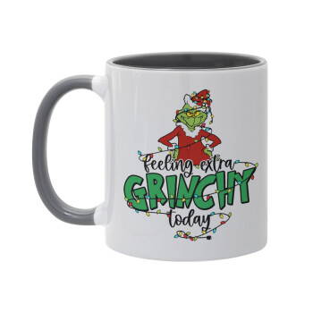 Grinch Feeling Extra Grinchy Today, Mug colored grey, ceramic, 330ml