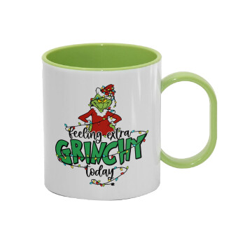 Grinch Feeling Extra Grinchy Today, Κούπα (πλαστική) (BPA-FREE) Polymer Πράσινη για παιδιά, 330ml