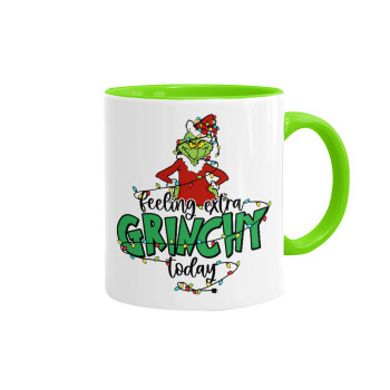 Grinch Feeling Extra Grinchy Today, Mug colored light green, ceramic, 330ml