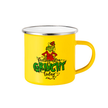 Grinch Feeling Extra Grinchy Today, Yellow Enamel Metallic Cup 360ml