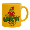Ceramic coffee mug yellow, 330ml