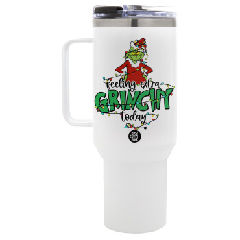 Grinch Feeling Extra Grinchy Today, Mega Stainless steel Tumbler with lid, double wall 1,2L