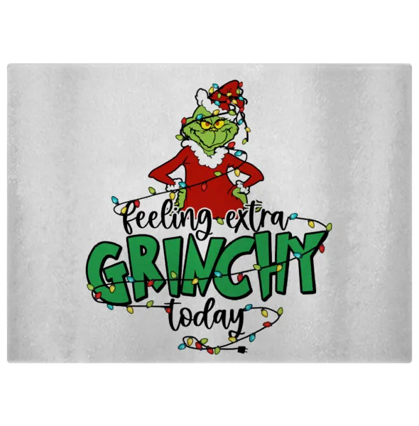 Grinch Feeling Extra Grinchy Today — Επιφάνεια κοπής γυάλινη (38x28cm)