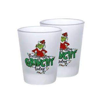 Grinch Feeling Extra Grinchy Today, Σφηνοπότηρα γυάλινα 45ml του πάγου (2 τεμάχια)