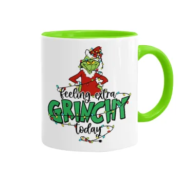 Grinch Feeling Extra Grinchy Today, Κούπα χρωματιστή βεραμάν, κεραμική, 330ml