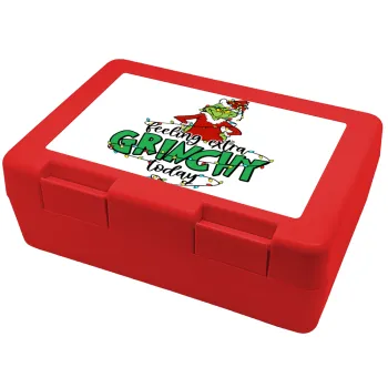 Grinch Feeling Extra Grinchy Today, Children's cookie container RED 185x128x65mm (BPA free plastic)