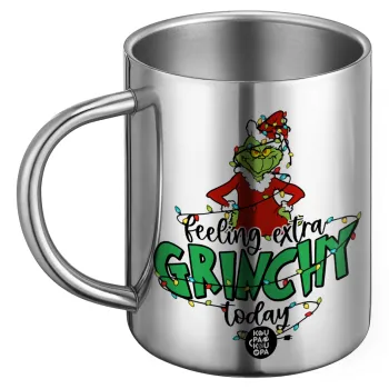 Grinch Feeling Extra Grinchy Today, Ανοξείδωτη Μεταλλική Κούπα 450ml - Διπλού Τοιχώματος