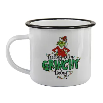 Grinch Feeling Extra Grinchy Today, Κούπα εμαγιέ με μαύρο χείλος 360ml