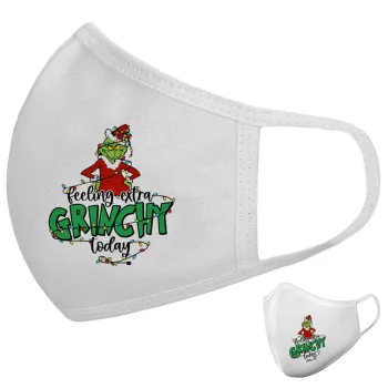 Grinch Feeling Extra Grinchy Today, Μάσκα υφασμάτινη υψηλής άνεσης παιδική (Δώρο πλαστική θήκη)