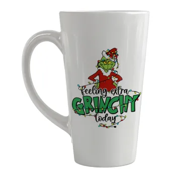 Grinch Feeling Extra Grinchy Today, Κούπα κωνική Latte Μεγάλη, κεραμική, 450ml