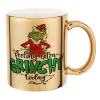 Mug ceramic, gold mirror, 330ml
