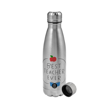 Best teacher ever, Metallic water bottle, stainless steel, 750ml