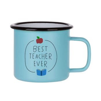 Best teacher ever, Κούπα Μεταλλική εμαγιέ ΜΑΤ σιέλ 360ml