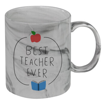 Best teacher ever, Mug ceramic marble style, 330ml