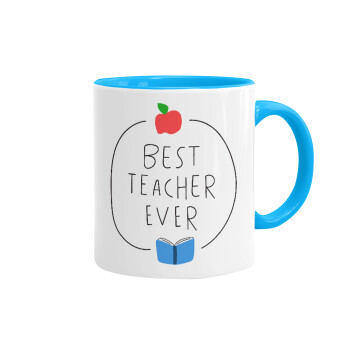Best teacher ever, Mug colored light blue, ceramic, 330ml