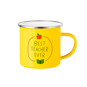 Best teacher ever, Yellow Enamel Metallic Cup 360ml