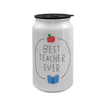 Best teacher ever, Κούπα ταξιδιού μεταλλική με καπάκι (tin-can) 500ml