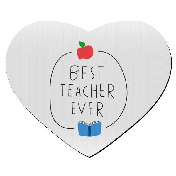 Best teacher ever — Mousepad καρδιά 23x20cm