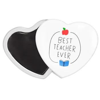 Best teacher ever, Μαγνητάκι καρδιά (57x52mm)
