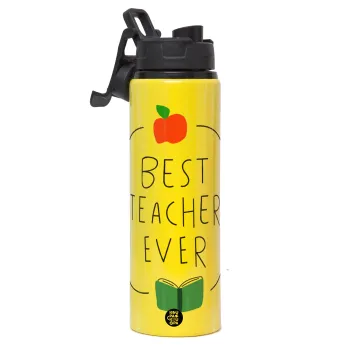 Best teacher ever, Μεταλλικό παγούρι νερού με καπάκι ασφαλείας, αλουμινίου 850ml