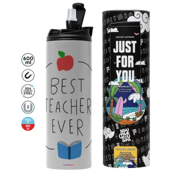 Best teacher ever, Tumbler stainless steel GREY 600ml