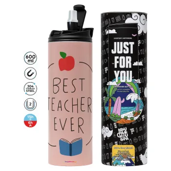Best teacher ever, Tumbler stainless steel PINK 600ml