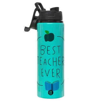 Best teacher ever, Μεταλλικό παγούρι νερού με καπάκι ασφαλείας, αλουμινίου 850ml