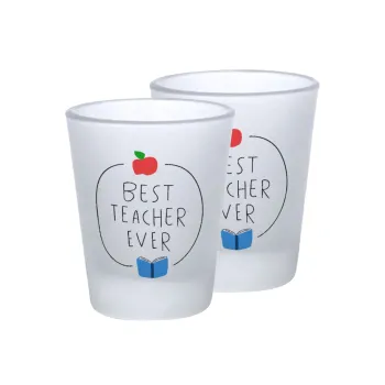 Best teacher ever, Σφηνοπότηρα γυάλινα 45ml του πάγου (2 τεμάχια)