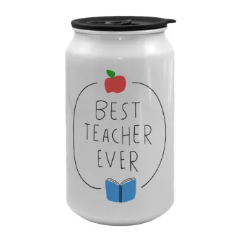 Best teacher ever, Κούπα ταξιδιού μεταλλική με καπάκι (tin-can) 500ml