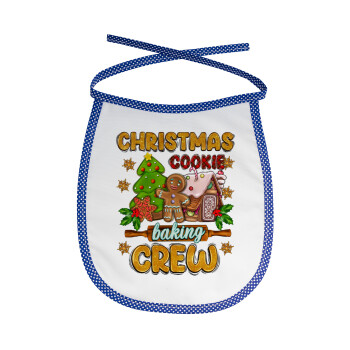 Christmas Cookie Baking Crew, Σαλιάρα μωρού αλέκιαστη με κορδόνι Μπλε