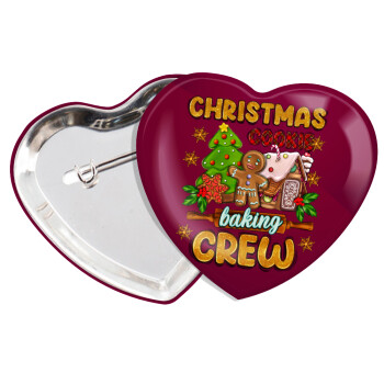 Christmas Cookie Baking Crew, Κονκάρδα παραμάνα καρδιά (57x52mm)
